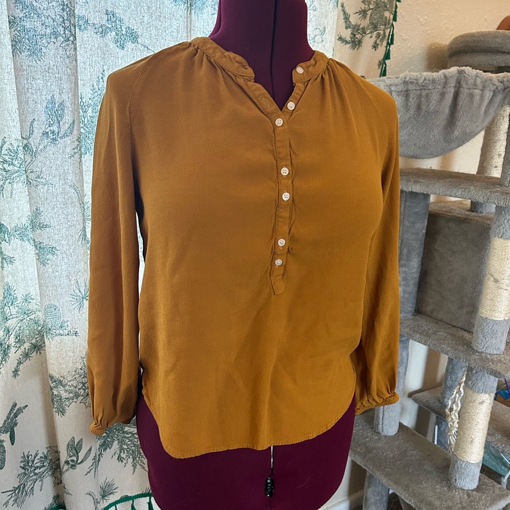 J. Crew Mustard Yellow Blouse